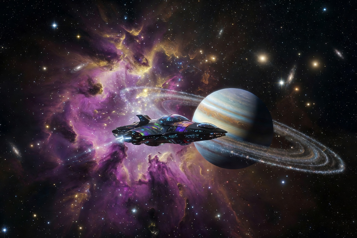 Interstellar Space Exploration Cosmic Representation