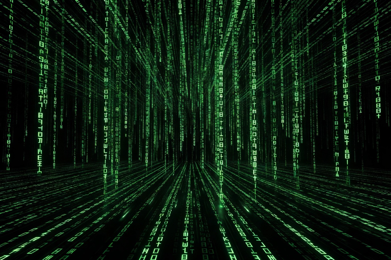 The Matrix Green Code Visual Concept